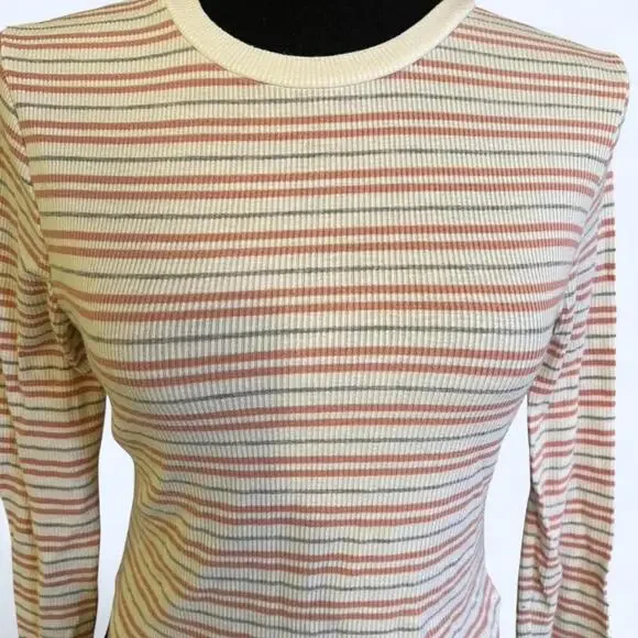 Charlotte Russe Vintage Y2K pink and grey striped shirt Size Small - Picture 2 of 6